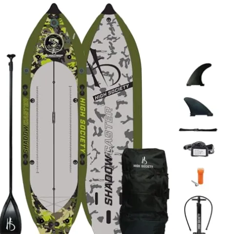 High Society Shadowcaster Premium Inflatable Paddle Board Package 11ft Sportsman Green