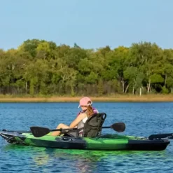 Hipicute 13FT Fishing Kayak Green Camo with Paddle & Comfortable Seat, 400LBS Capacity