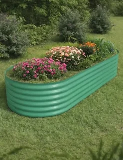 Hipicute 2Pcs Galvanized Raised Garden Bed 10x4x1.5ft Green