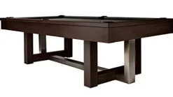 HJ Scott Abbey Billiards Pool Table – Espresso Stained Maple & Brushed Metal
