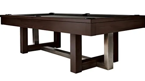 HJ Scott Abbey Billiards Pool Table – Espresso Stained Maple & Brushed Metal
