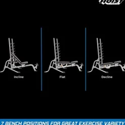 HOIST Fitness Olympic Weight Bench 7-Position Adjustable Full-Body Strength Training Bench Foldable