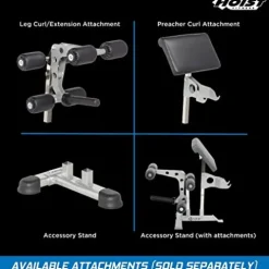 HOIST Fitness Olympic Weight Bench 7-Position Adjustable Full-Body Strength Training Bench Foldable