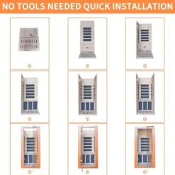 Homsido Home Sauna Far Infrared Mini Low-EMF Single Indoor Wooden Canadian Hemlock Sauna Mini Hemlock Sauna