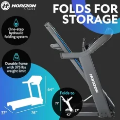 Horizon Fitness 7.8 Studio Series Smart Treadmill Black