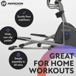Horizon Fitness EX-59 Elliptical Trainer Exercise Machine Black