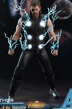 Hot Toys Marvel Avengers Infinity War Thor 1/6 Scale Action Figure Metallic Silver and Light Blue