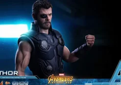 Hot Toys Marvel Avengers Infinity War Thor 1/6 Scale Action Figure Metallic Silver and Light Blue
