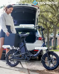 HOVERFLY 16″ Folding Electric Bike 350W White