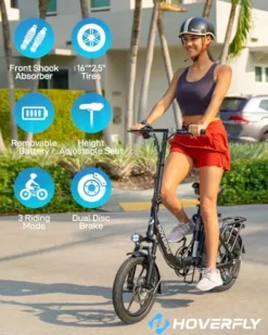 HOVERFLY H3 16″ Folding Electric Bike 500W Black