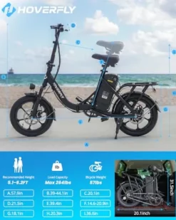 HOVERFLY H3 16″ Folding Electric Bike 500W Black