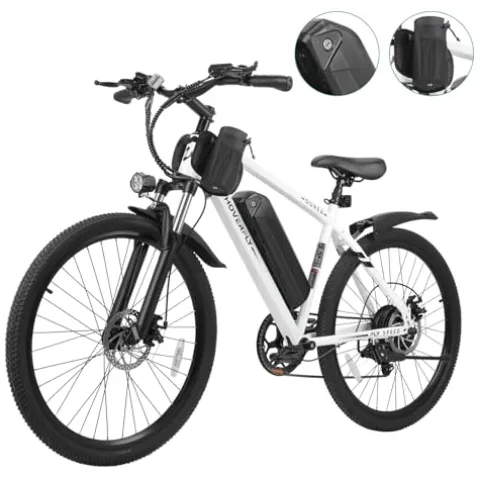 HOVERFLY OUREA Electric Bike 26″ 750W Peak Motor Mountain Ebike White