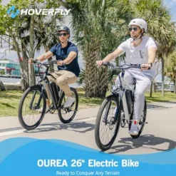 HOVERFLY OUREA Electric Bike 26″ 750W Peak Motor Mountain Ebike White