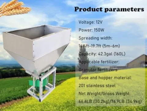 HQHAOTWU 42.3gal Electric ATV Broadcast Fertilizer Spreader