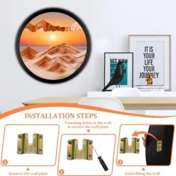 Hrnesach 24” Wall Mounted 360° Rotate Sand Art Decor