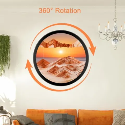 Hrnesach 24” Wall Mounted 360° Rotate Sand Art Decor