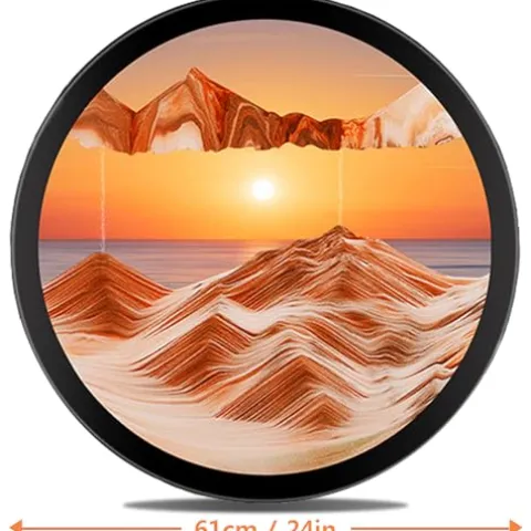 Hrnesach 24” Wall Mounted 360° Rotate Sand Art Decor