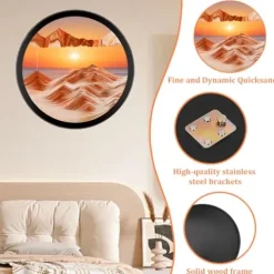 Hrnesach 24” Wall Mounted 360° Rotate Sand Art Decor