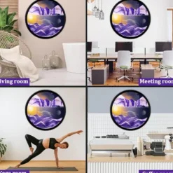 Hrnesach 24” Wall Mounted 360° Rotate Sand Art Decor L