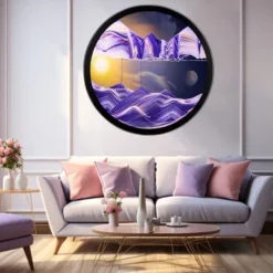 Hrnesach 24” Wall Mounted 360° Rotate Sand Art Decor L