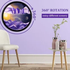 Hrnesach 24” Wall Mounted 360° Rotate Sand Art Decor L