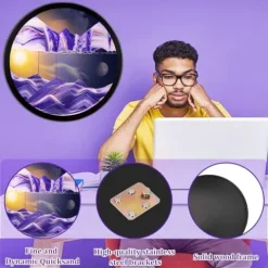 Hrnesach 24” Wall Mounted 360° Rotate Sand Art Decor L