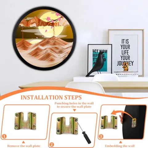 Hrnesach 24” Wall Mounted Rotating Sand Art Decor