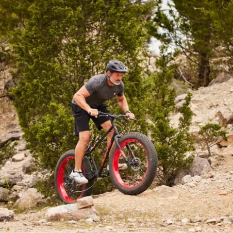 Huffy Maunga Mens Fat Tire Bike Black and Red