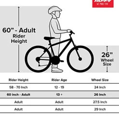 Huffy Maunga Mens Fat Tire Bike Black and Red