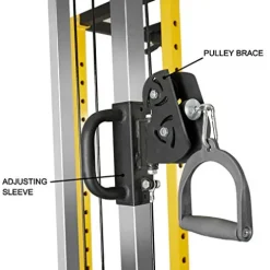 HulkFit Cable Crossover Weightlifting Pulley System Yellow