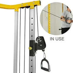 HulkFit Cable Crossover Weightlifting Pulley System Yellow