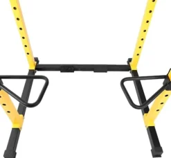 HULKFIT Home Gym Power Cage with Optional Attachments – Black & Yellow