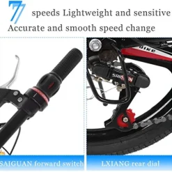 HUUH Folding Bikes for Adults 20″ 7 Speed City Folding Compact Bike Bicycle Urban Commuter Black