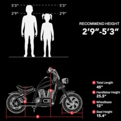 HYPER GOGO Cruiser 12 Deluxe Kids Electric Motorbike with App and Music Player Pine