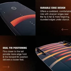 Hyperlite Baseline Wakeboard + Remix Bindings Wakeboard Package Black/Orange 146cm