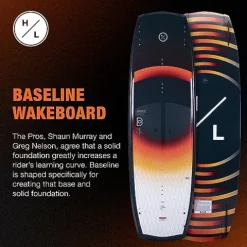 Hyperlite Baseline Wakeboard + Remix Bindings Wakeboard Package Black/Orange 146cm