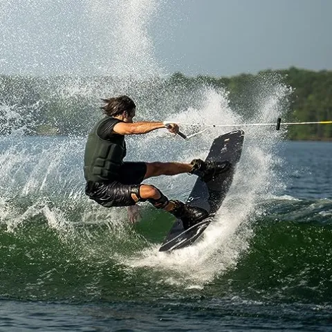 Hyperlite Cryptic Wakeboard + Remix Bindings Wakeboard Package – Perfect for Intermediate to Advanced Riders – 142cm Black