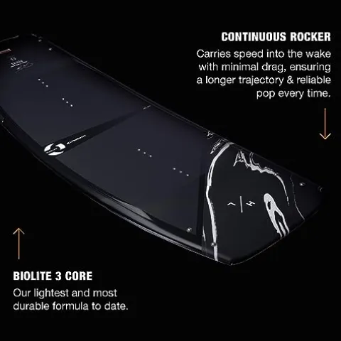 Hyperlite Cryptic Wakeboard + Remix Bindings Wakeboard Package – Perfect for Intermediate to Advanced Riders – 146cm Black