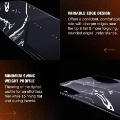 Hyperlite Cryptic Wakeboard + Remix Bindings Wakeboard Package – Perfect for Intermediate to Advanced Riders – 146cm Black