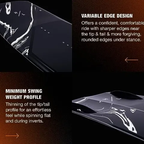 Hyperlite Cryptic Wakeboard + Remix Bindings Wakeboard Package – Perfect for Intermediate to Advanced Riders – 146cm Black