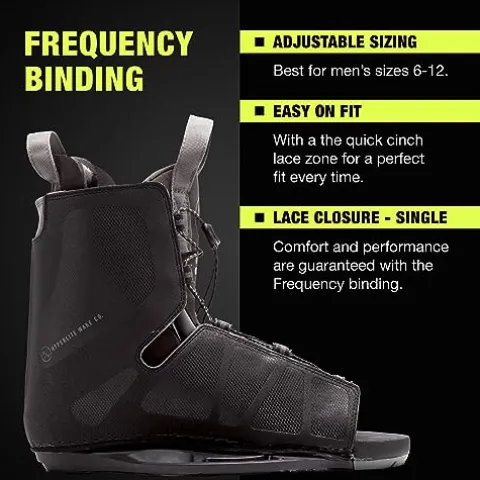 Hyperlite Motive Wakeboard + Frequency Bindings Package – Beginner to Intermediate Riders – 140cm