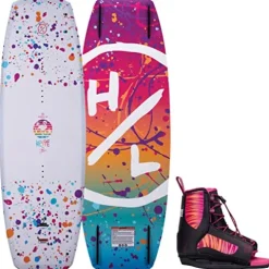 Hyperlite Murray Jr. Girls Wakeboard 127 W/Jinx Bindings White/Multi 127cm