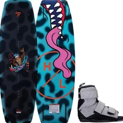 Hyperlite Murray Jr. Kids Wakeboard W/Formula Bindings Black/Aqua 120cm