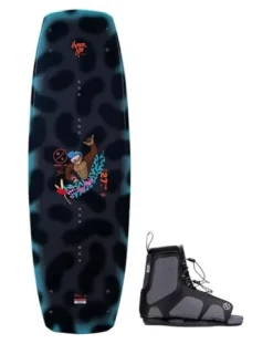 Hyperlite Murray Jr. Kids Wakeboard 120 W/Remix Bindings Black/Aqua 120cm