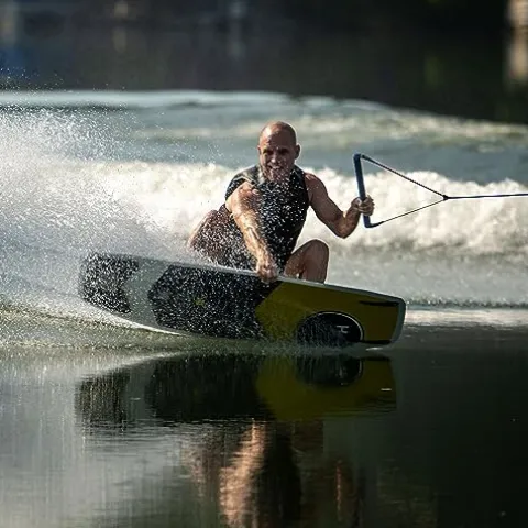 Hyperlite Murray Wakeboard with Open-Toe Adjustable Team Bindings Wakeboard Package Black/Grey 144cm
