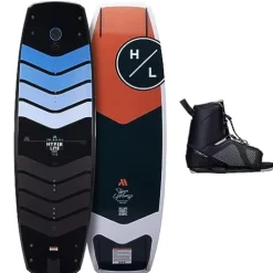 Hyperlite Murray Wakeboard with Open-Toe Adjustable Team Bindings Wakeboard Package Black/Orange