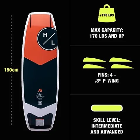 Hyperlite Murray Wakeboard with Open-Toe Adjustable Team Bindings Wakeboard Package Black/Orange