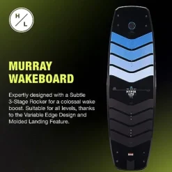 Hyperlite Murray Wakeboard with Open-Toe Adjustable Team Bindings Wakeboard Package Black/Orange