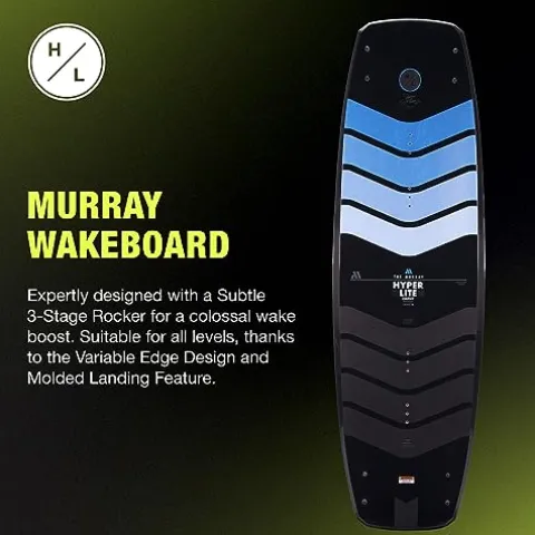 Hyperlite Murray Wakeboard with Open-Toe Adjustable Team Bindings Wakeboard Package Black/Orange