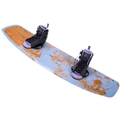Hyperlite Prizm Womens Wakeboard 134 W/Syn Bindings Pink/Wood Grain 134cm/(4-8.5)